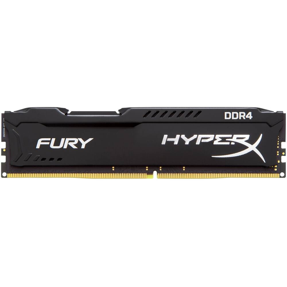 Front. HyperX - FURY 2-Pack 4GB PC4-17000 DDR4 DIMM Unbuffered Non-ECC Desktop Memory Kit - Black.