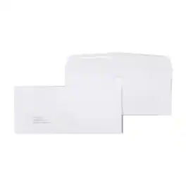 Staples - #10 Left‑Window Recycled Business Envelopes, White, Gummed Closure, Eco‑Friendly Mailing Envelopes, 500/Box - White Wove