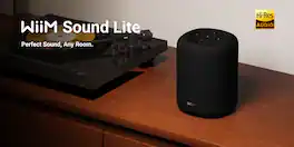 WiiM - Sound Lite Smart Speaker w/ Hi‑Res 24‑bit/192 kHz, AI RoomFit, 100W Peak, Wi‑Fi - Black