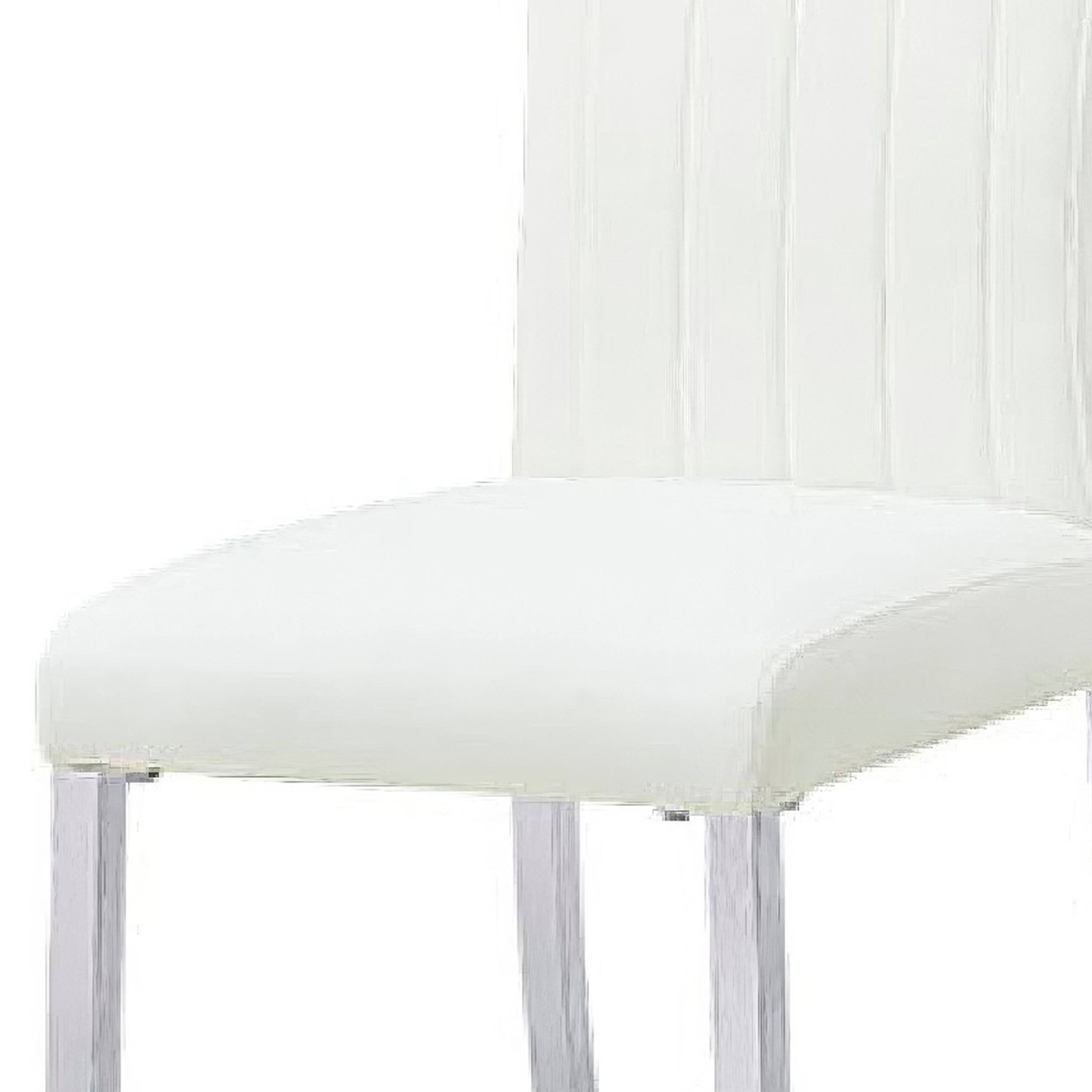Alt View 1. Manhattan Lane - Hols Parson Dining Side Chair Set of 2,  Fabric,  Steel - Silver, White.