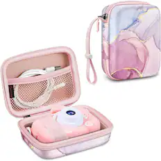 Front. Kitcheniva - Durable Camera Case For Fujifilm Instax Mini LiPlay Hybrid Instant Camera Protective Bag Dreamy Marble.