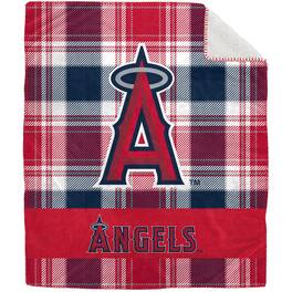 Pegasus - Los Angeles Angels 50" x 60" Plaid Flannel Sherpa Plush Blanket - Multicolor