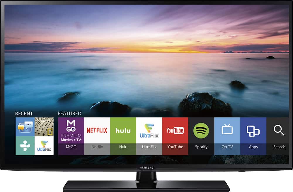 Front. Samsung - 60" Class (60" Diag.) - LED - 1080p - Smart - HDTV - Black.