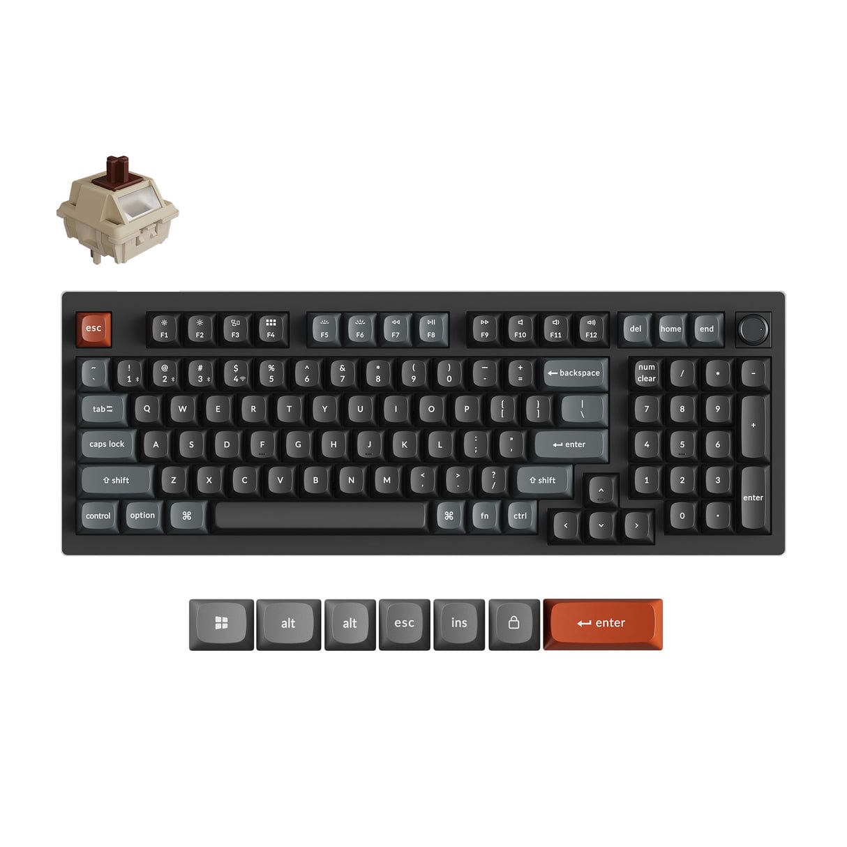 Keychron - V5 Ultra 96% Wireless Mechanical Keyboard with 8000Hz Polling Rate & NKRO, Hot-Swappable RGB - Black