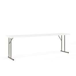 Emma + Oliver - 8-Foot Plastic Folding Training Table - Granite White