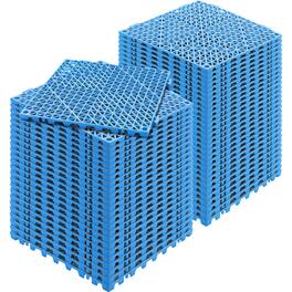 VEVOR - Interlocking Tile 55PCS Drainage Tiles 12" x 12" Splicing, Soft PVC Interlocking Drainage Floor Tiles - Blue