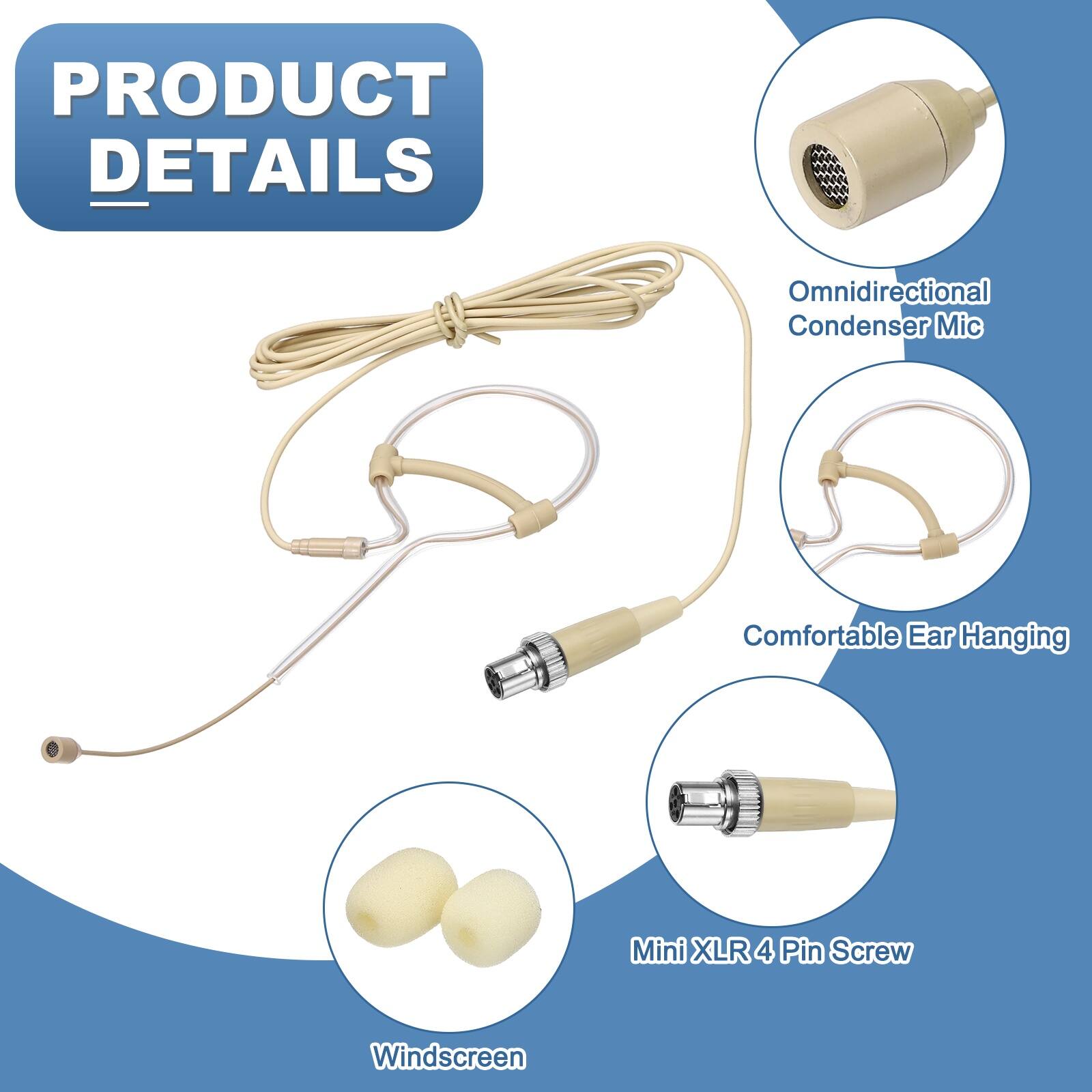 PRODUCT DETAILS

- Omnidirectional Condenser Mic
- Comfortable Ear Hanging
- Mini XLR 4 Pin Screw
- Windscreem