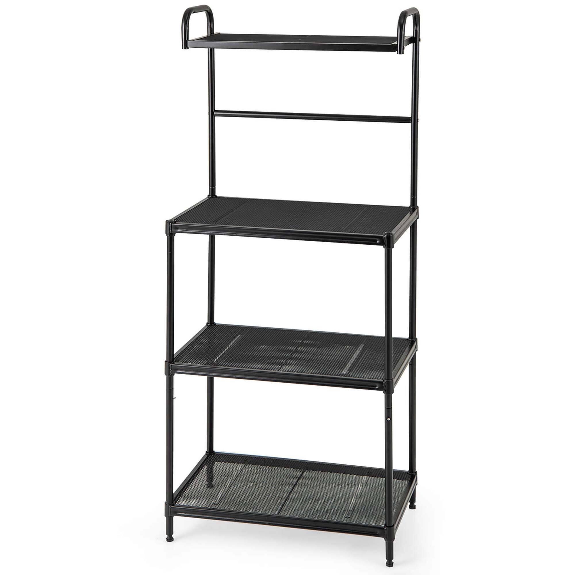 Alt View 9. Costway - Costway 4-Tier Baker's Rack Microwave Oven Rack Shelves Kitchen Storage Organizer - Black.