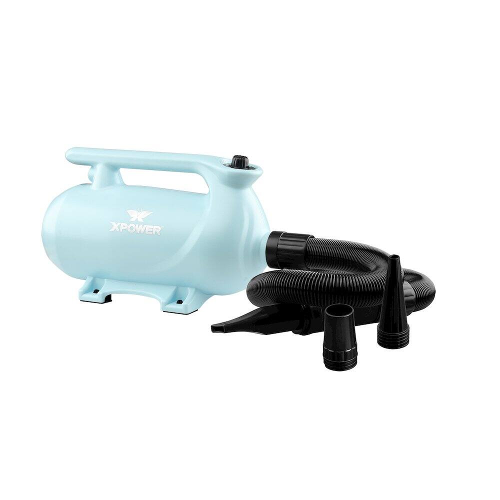 Angle. XPOWER - B-163 High Velocity Variable Speed Double Motor Pet Dryer - Sky Blue.