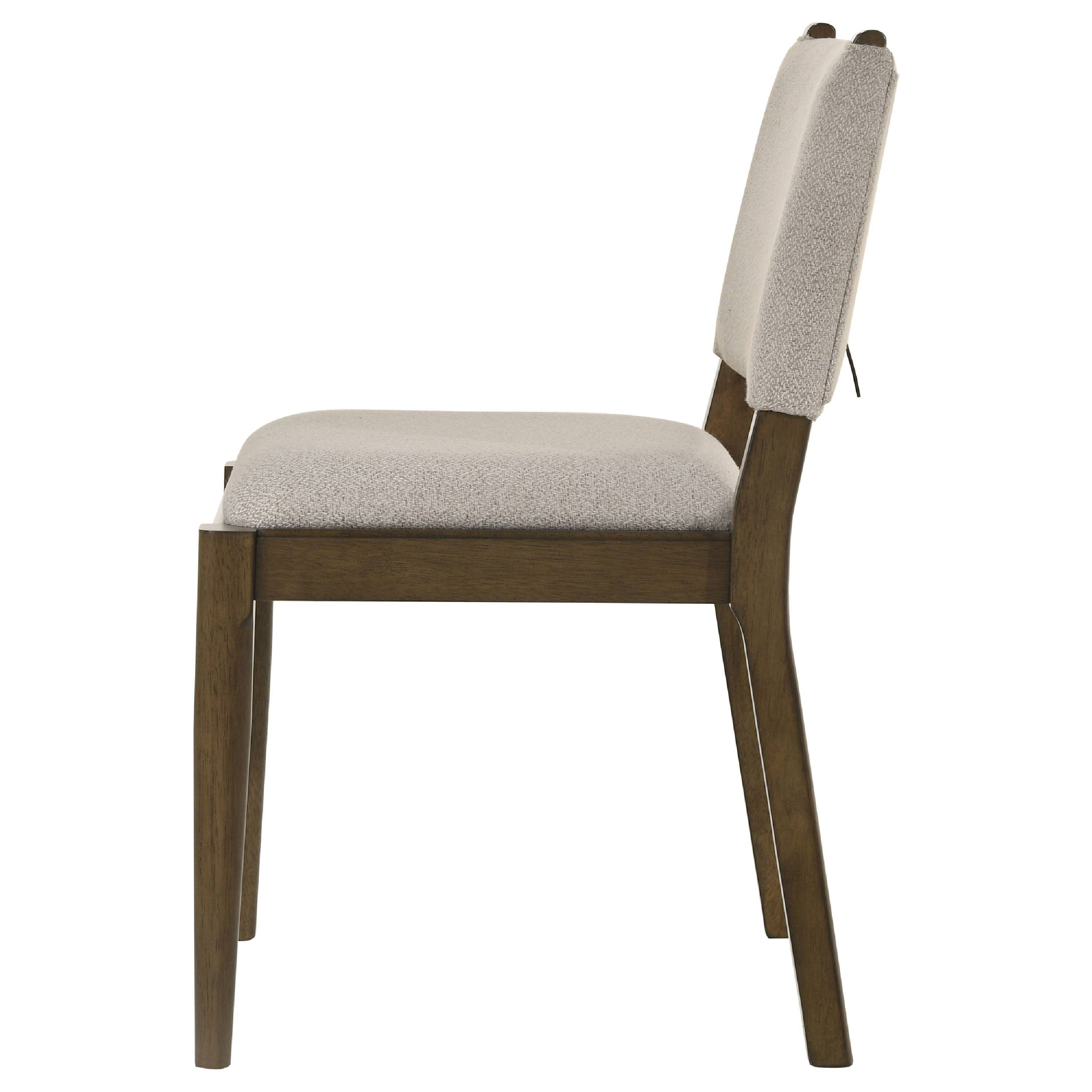 Back. Manhattan Lane - Clera Upholstered Dining Side Chair, Tie Details, Set of 2, Brown Wood - Brown.