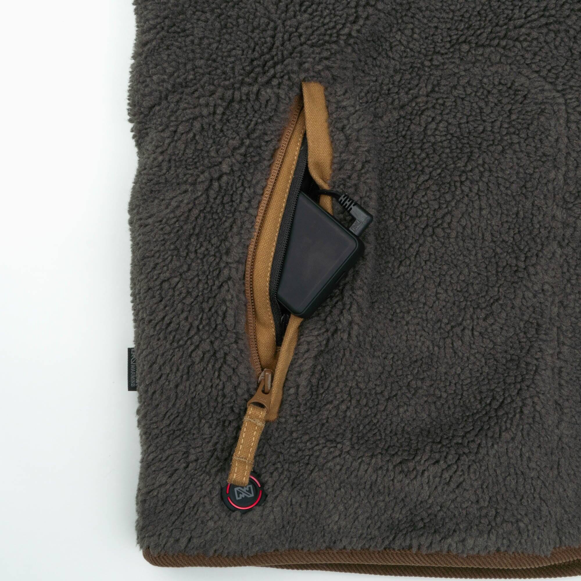 Alt View 6. Mobile Warming - Men's Ranch Sherpa Heated Vest - Charcoal.