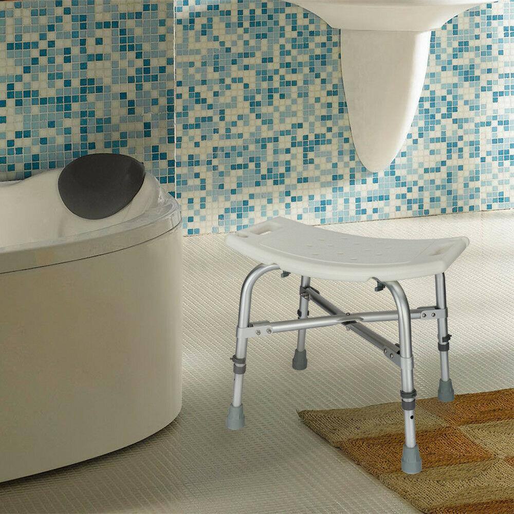 Alt View 1. Winado - 6-Height Adjustable Shower Chair, Heavy Duty Bath Bench with Anti-Slip Seat & Drainage Holes & 300lb Weight Capacity New - White.