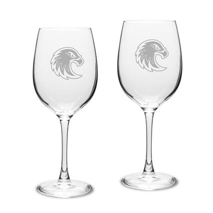 Front. Jardine - Augsburg University 16oz. Two-Piece Traditional White Wine Glass Set - Multicolor.