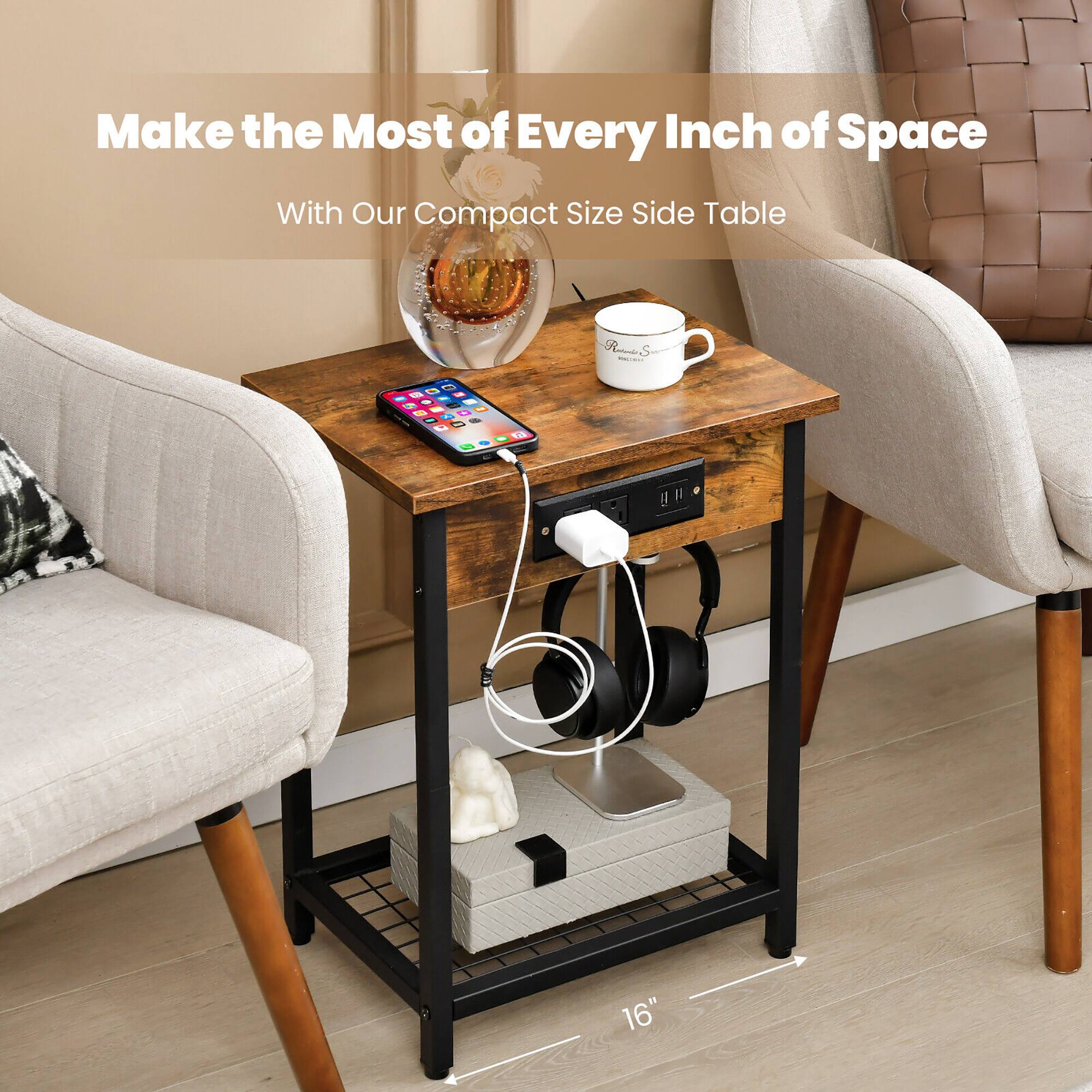 Make the Most of Every Inch of Space

With Our Compact Size Side Table

52" - 16"
