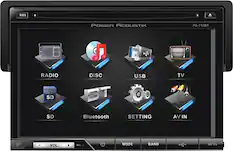 Front. Power Acoustik - 7" - CD/DVD - Built-In Bluetooth - In-Dash Deck with Detachable Faceplate - Black.