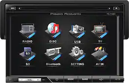 Power Acoustik - 7" - CD/DVD - Built-In Bluetooth - In-Dash Deck with Detachable Faceplate - Black