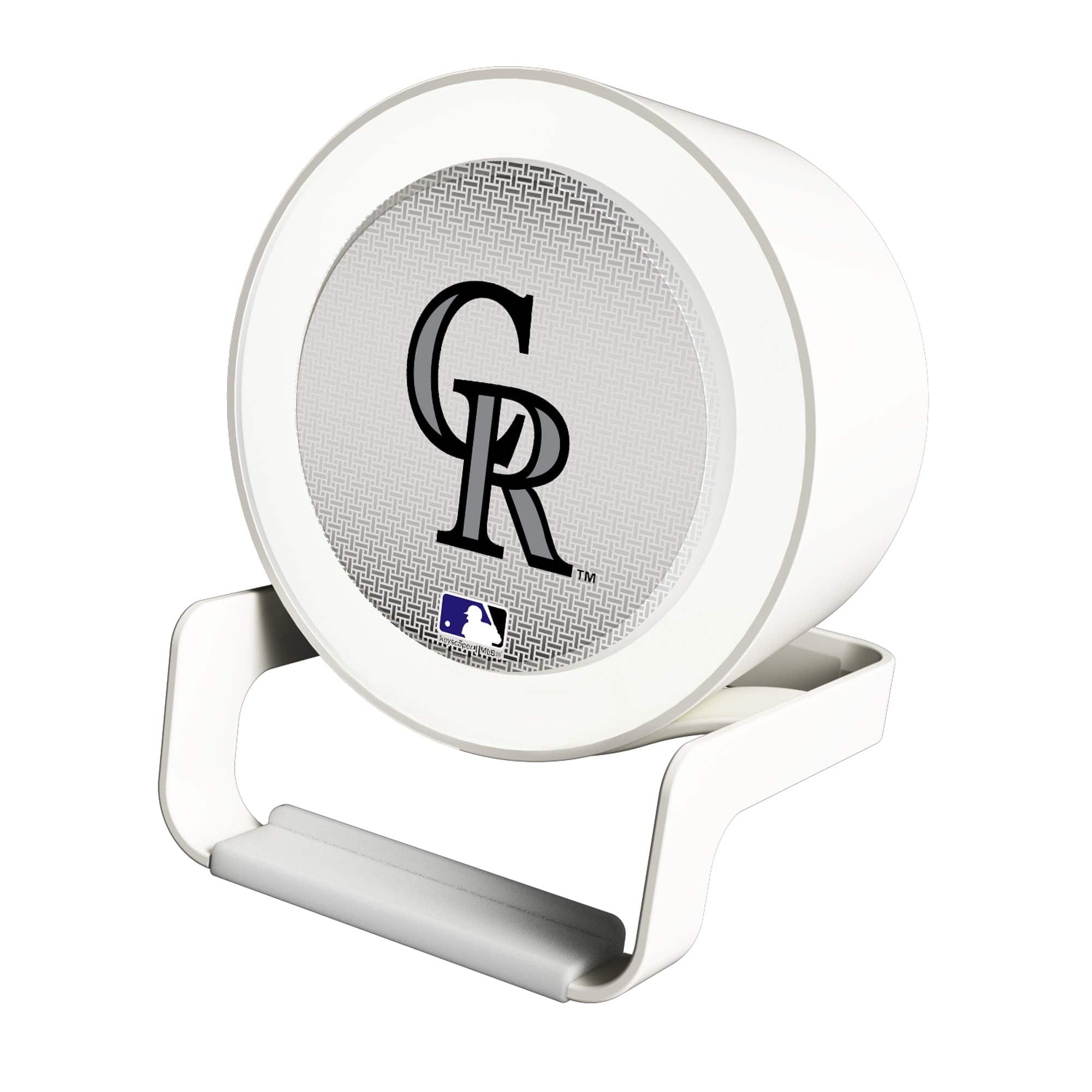 Front. Keyscaper - Colorado Rockies Linen Print Nightlight Charger & Bluetooth Speaker - White.