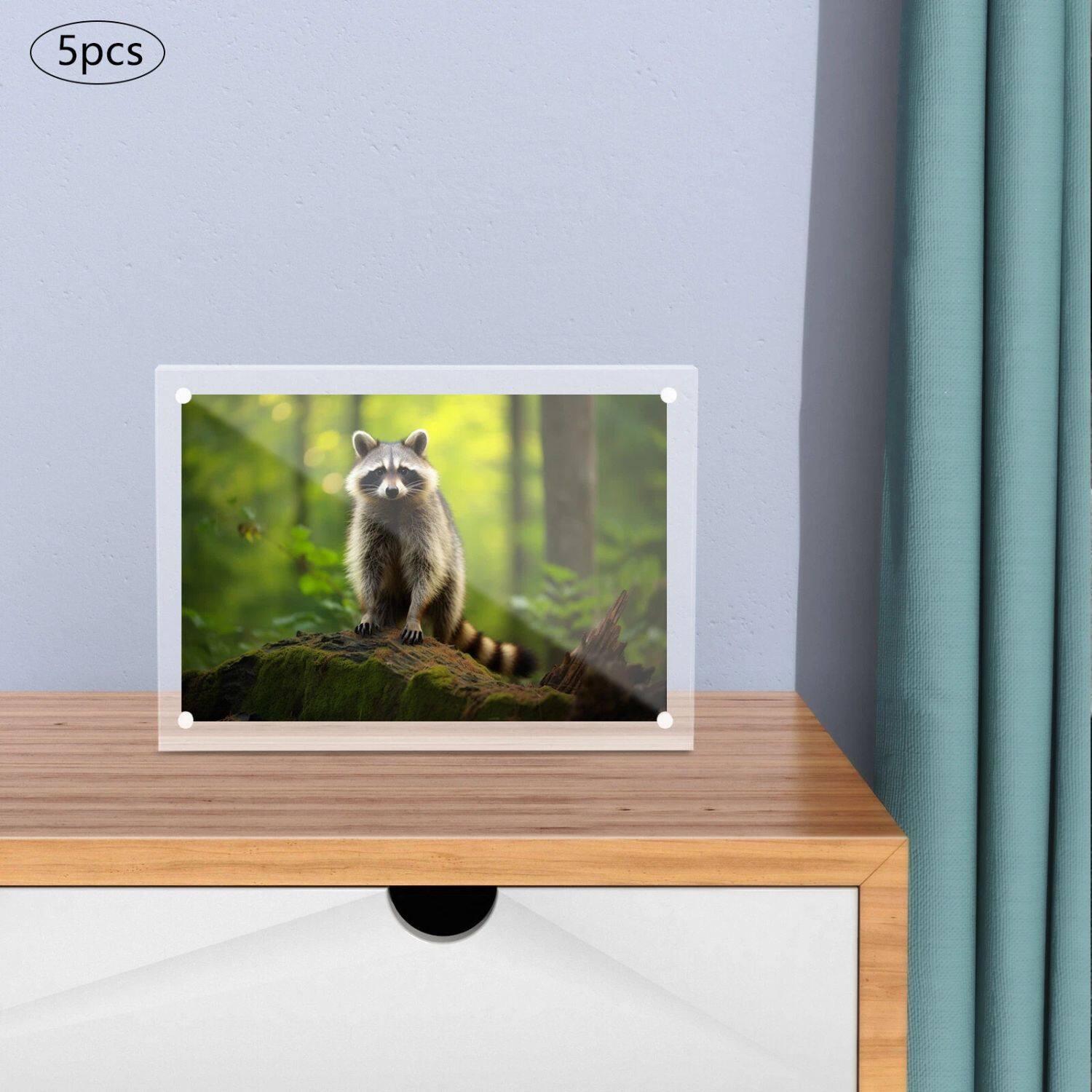 Alt View 1. Home Collection - 5pcs Clear Acrylic Tabletop Photo Frames – Stylish Home Décor.