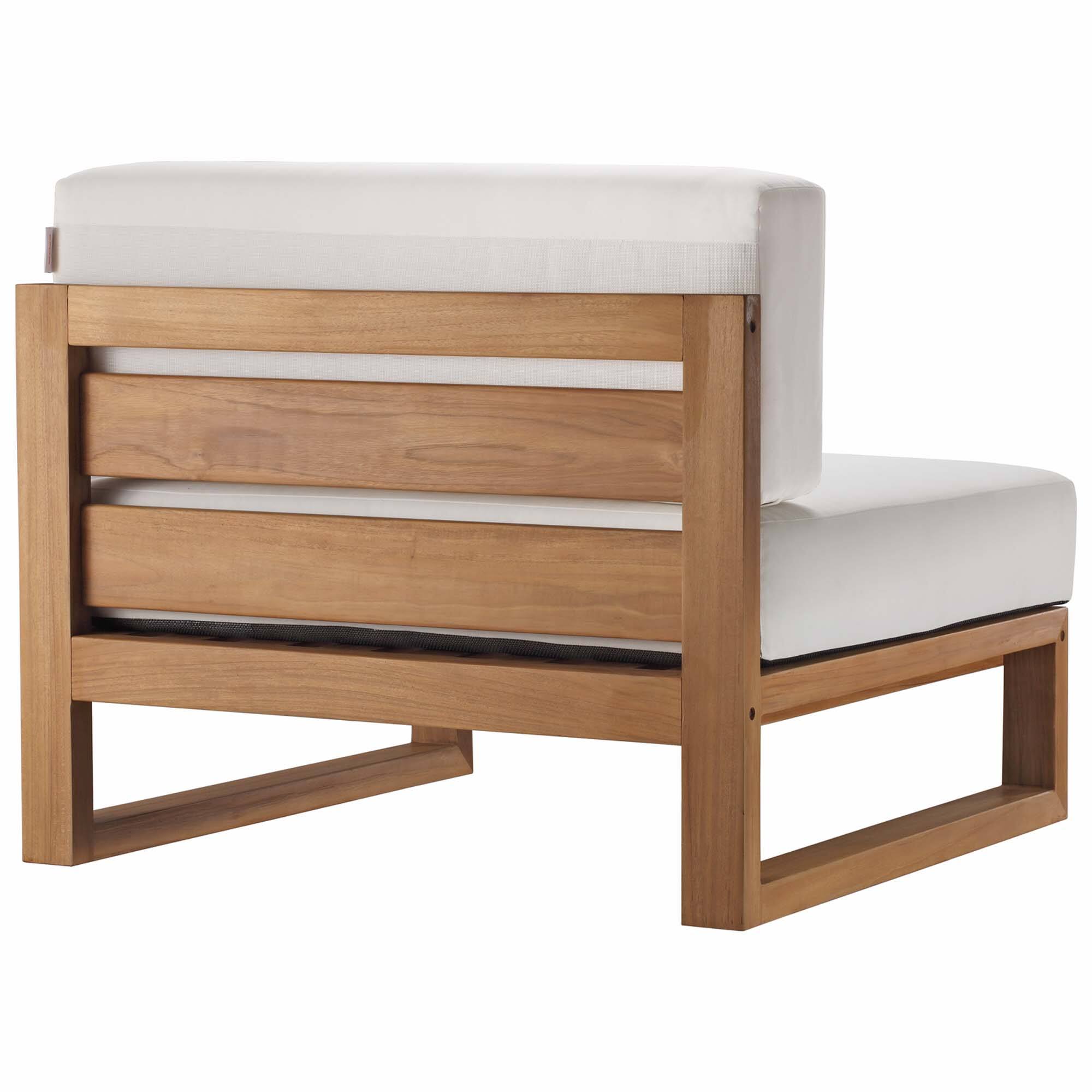 Alt View 1. Modway - Upland Outdoor Patio Teak Wood Armless Chair by Modway - Natural White.