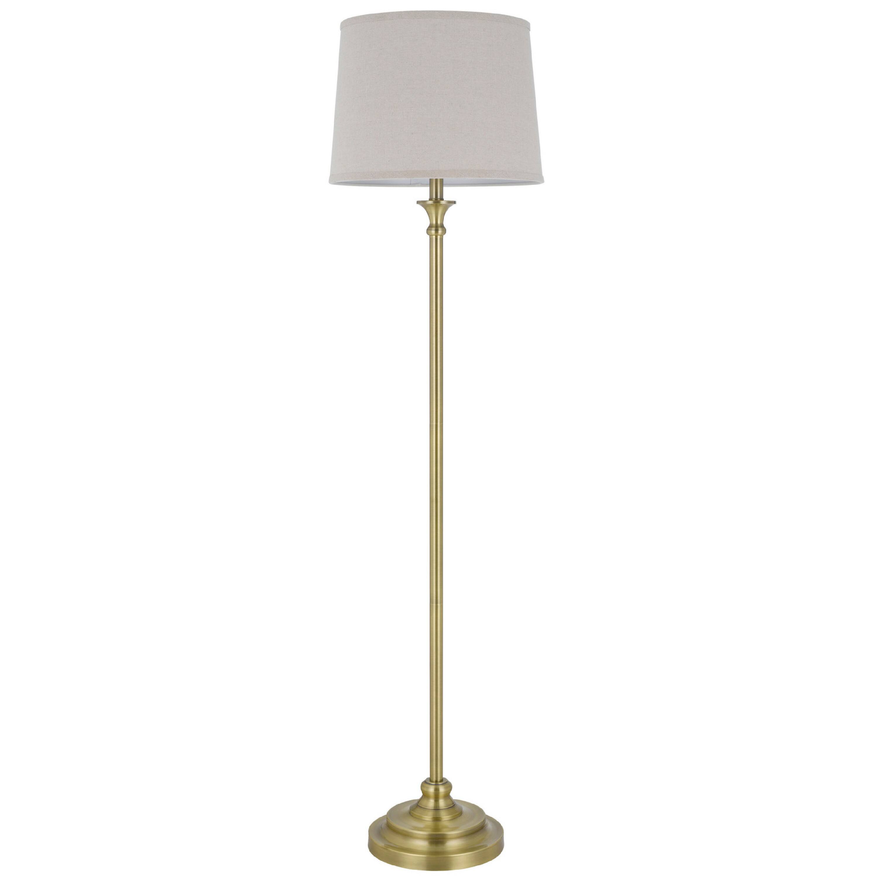 Left. Manhattan Lane - Floor Lamp with Hardback Linen Shade, 61 Inch.