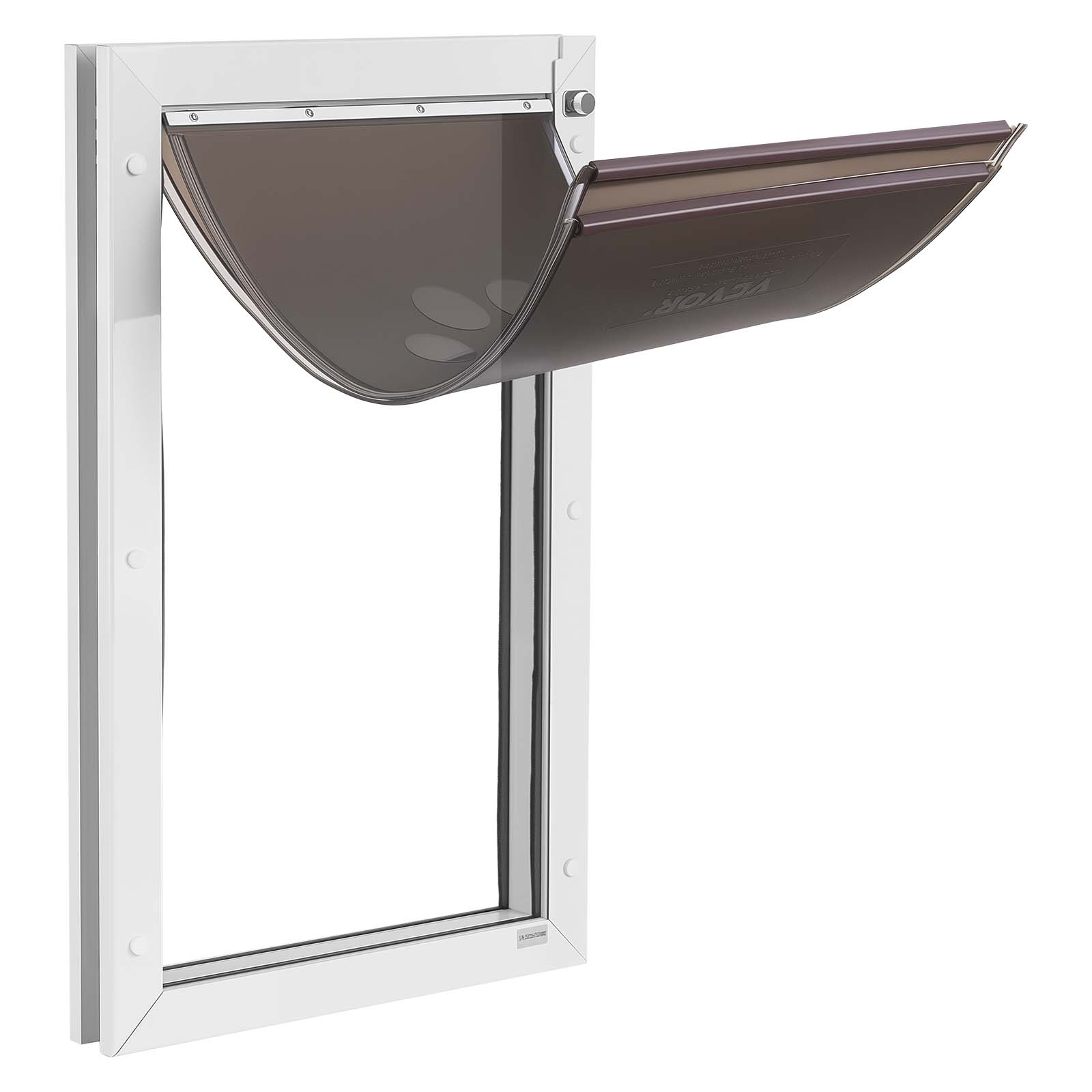 Alt View 5. VEVOR - Pet Door, X-Large,with Double Magnetic Flaps and Metal Frame, Strong and Weatherproof Dog Door for Interior and Exterior - Brown;White.
