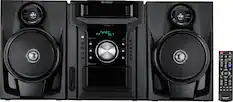 Front. Sharp - 240W 5-Disc Mini Shelf System with cassette and Bluetooth - Black.