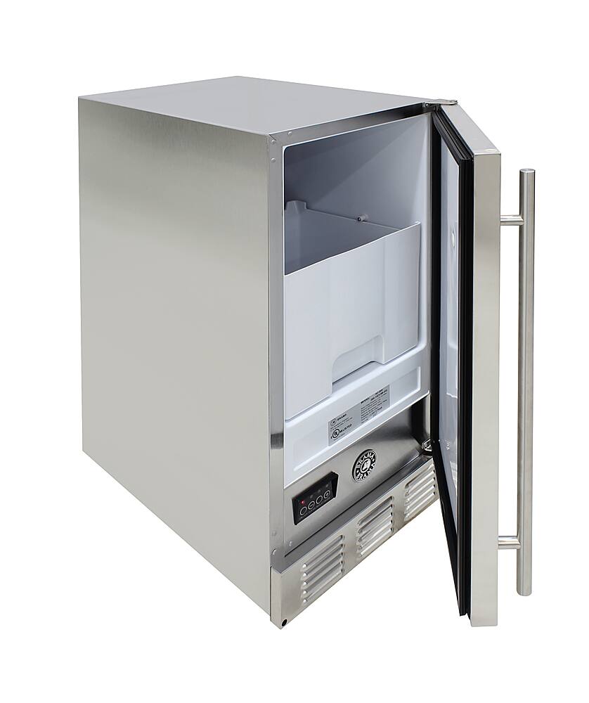 Alt View 11. Vinotemp - Brama Outdoor 14-Inch 25 Lb Freestanding Icemaker - Silver.