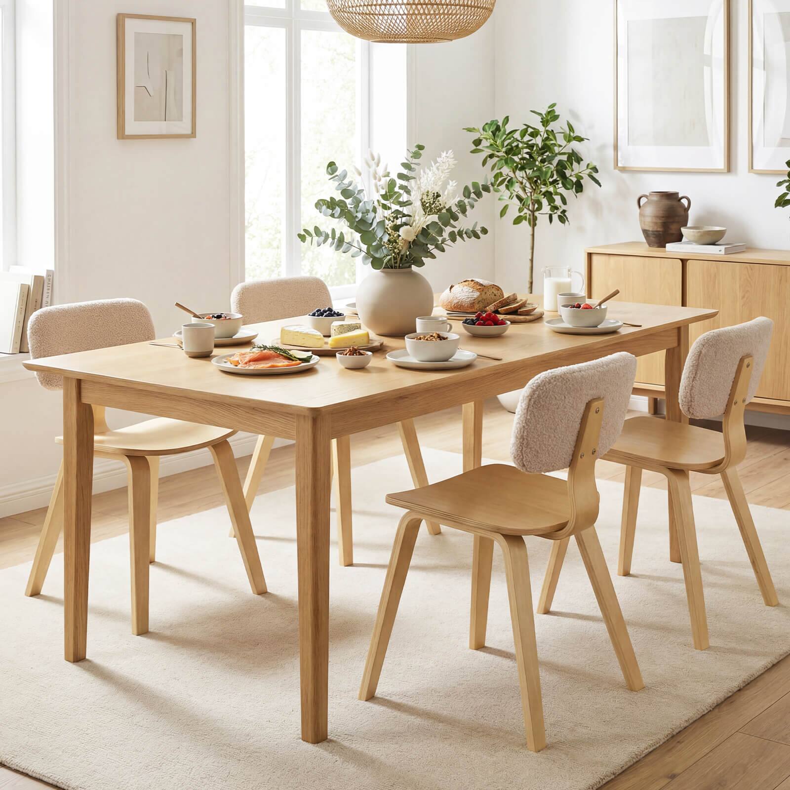 Alt View 5. Costway - Costway Dining Chairs Set of 4 with Teddy Velvet Padded Backrest Ergonomic Seat for Kitchen - Beige & Natural.