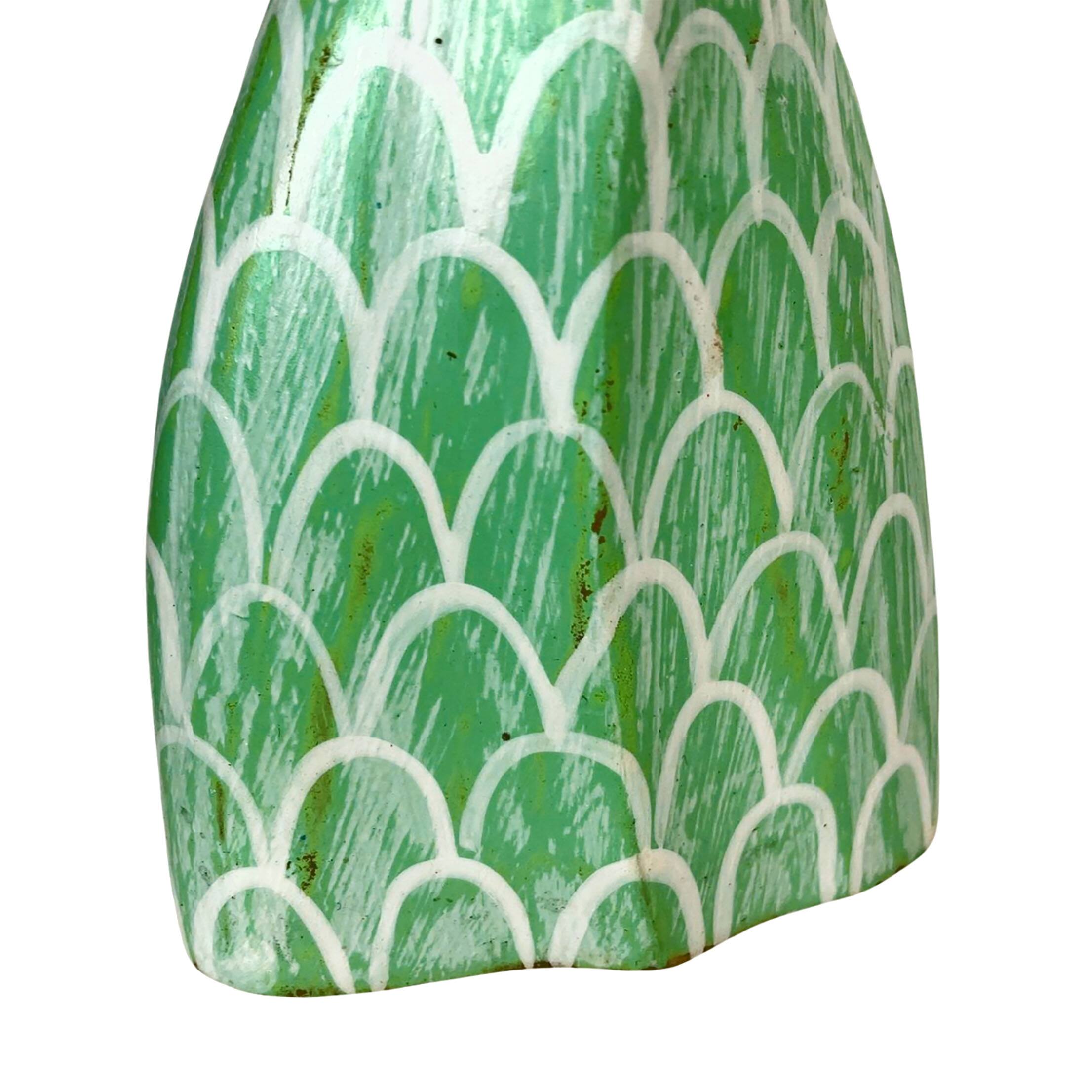 Alt View 9. Things2Die4 - Turquoise Wood Mermaid Tail Sculpture 13.75" Coastal Table Decor Ocean Art - Turquoise.