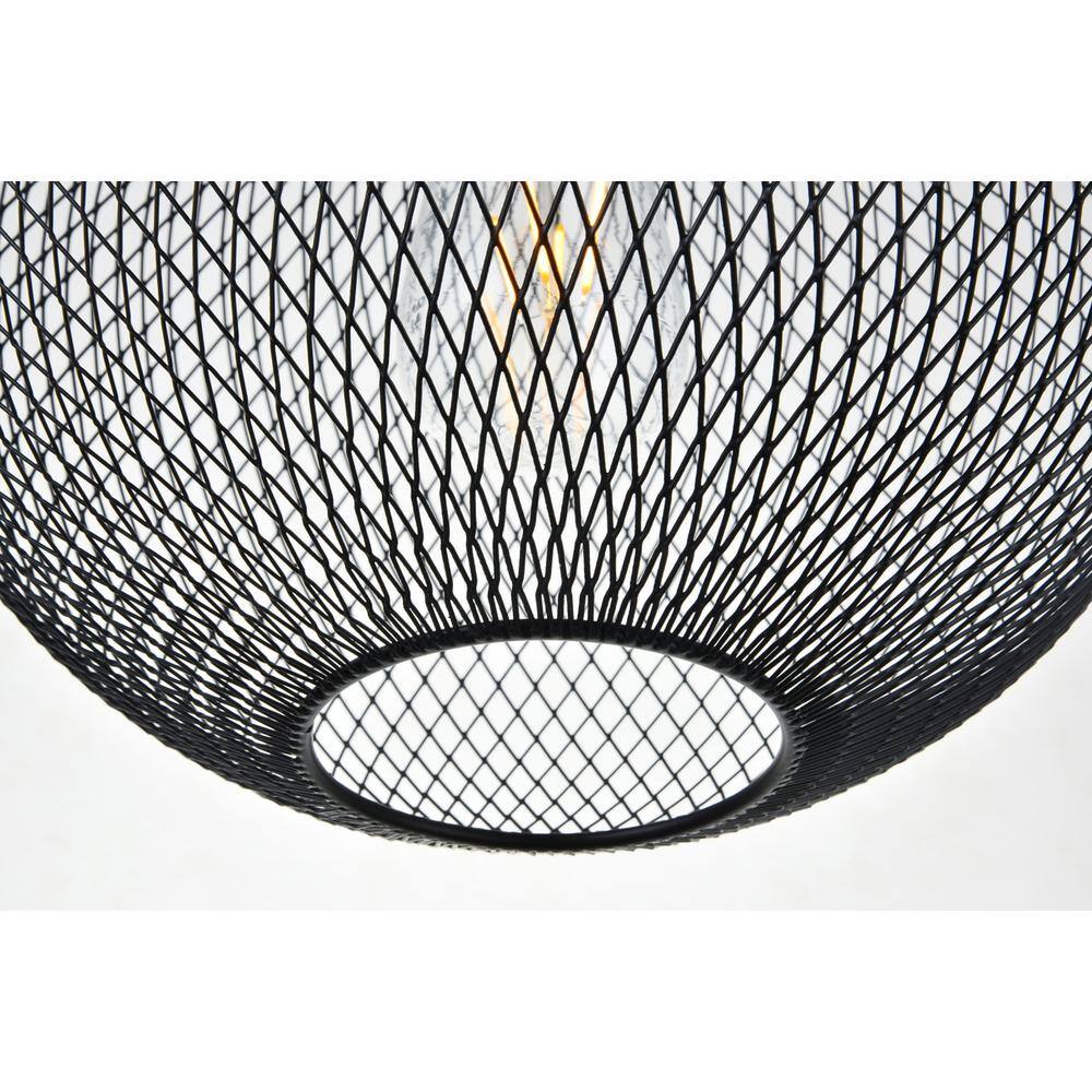 Back. Living District - Keller 1 Light Black Pendant - Black.