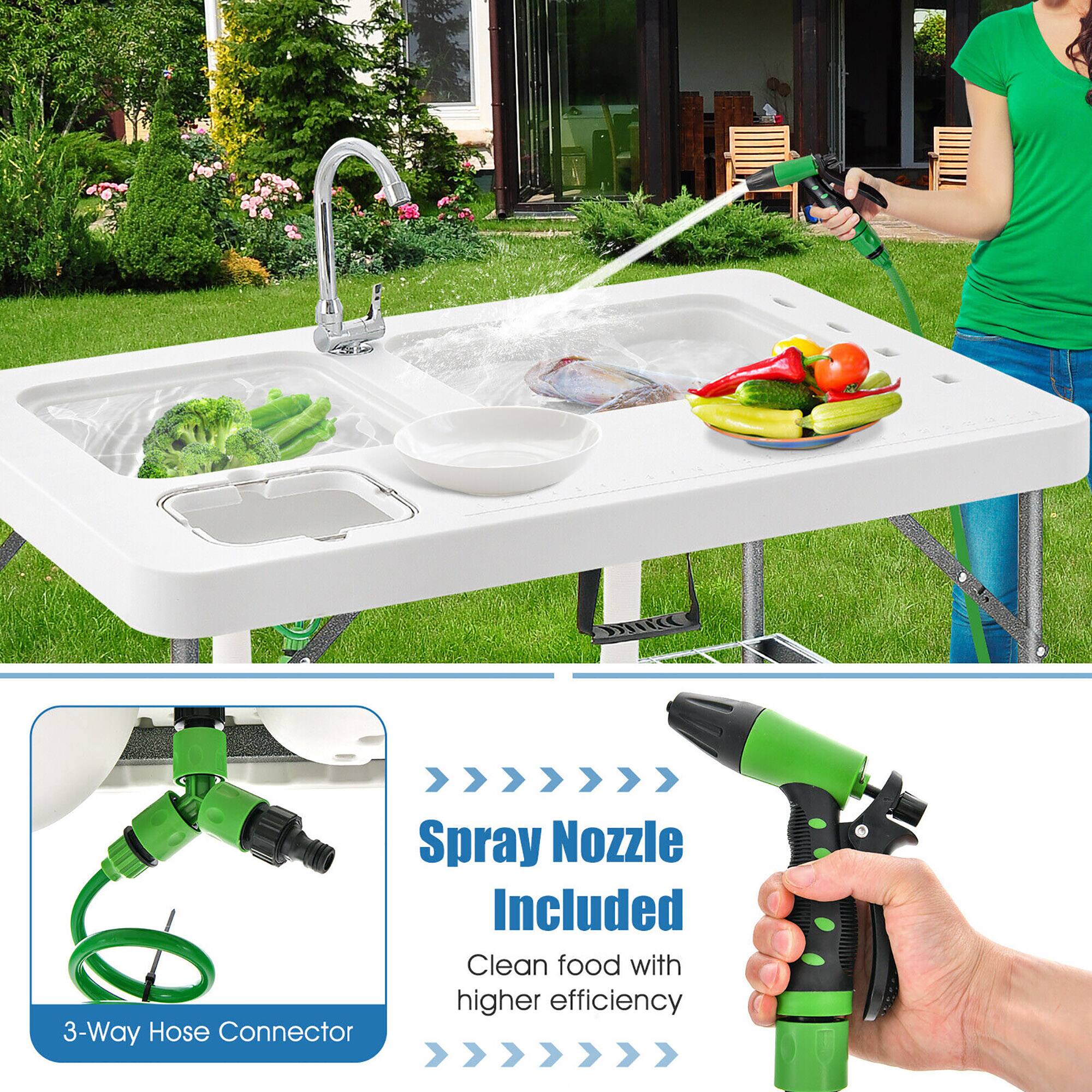Spray Nozzle Included  
Clean food with higher efficiency  
3-Way Hose Connector