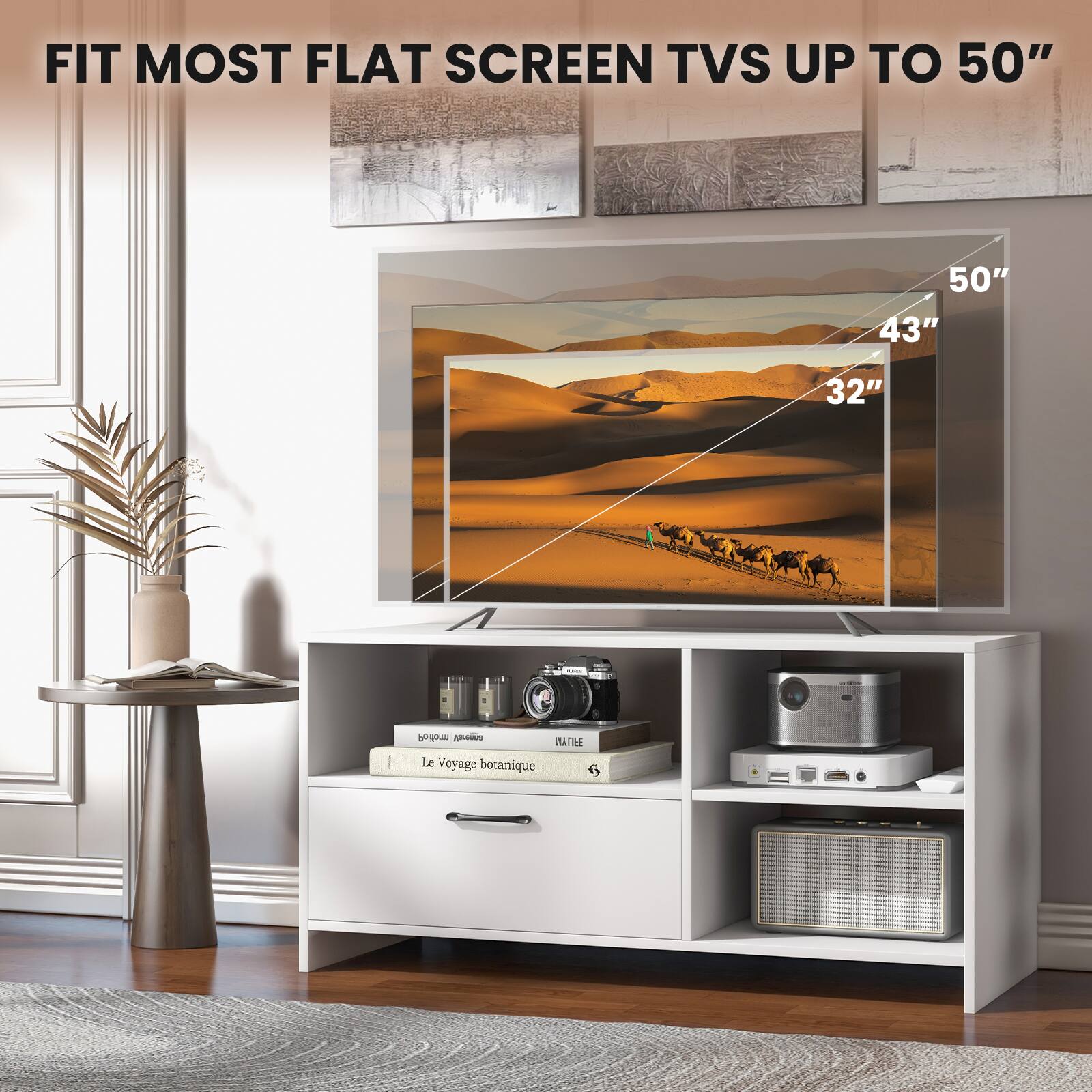 FIT MOST FLAT SCREEN TVS UP TO 50" 50" 43" 32" I mohio4 - WATIRLE Le Voyage botanique