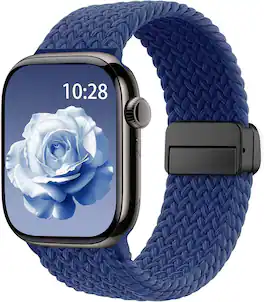 Core Tech - Braided Stretchy Magnetic Watch Band for Apple Watch 38/40/41/42mm - Atlantic Blue
