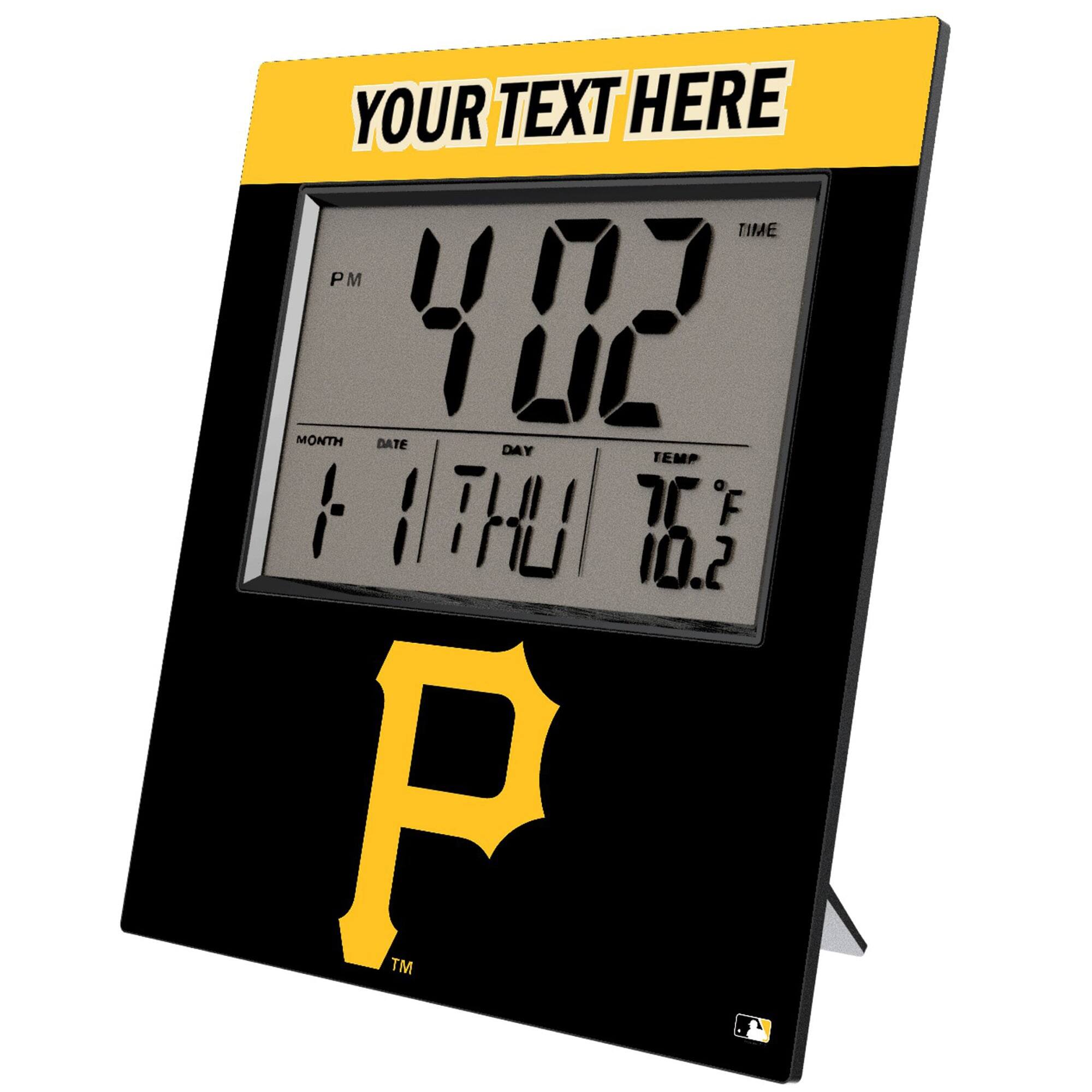 Keyscaper - Pittsburgh Pirates Personalized Digital Desk Clock - Multicolor
