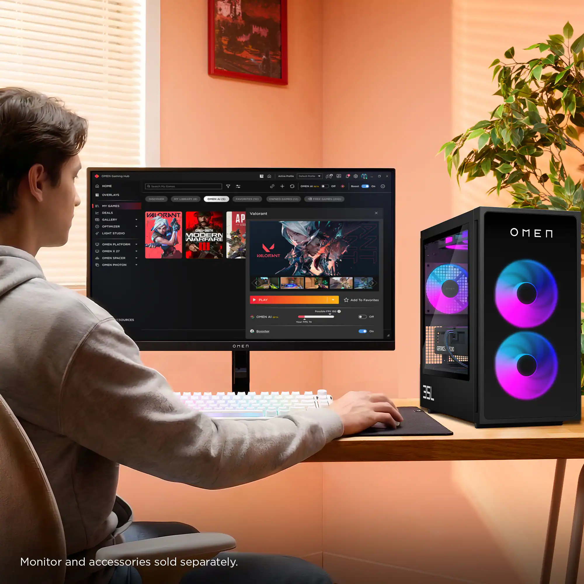 Monitor and accessories sold separately.