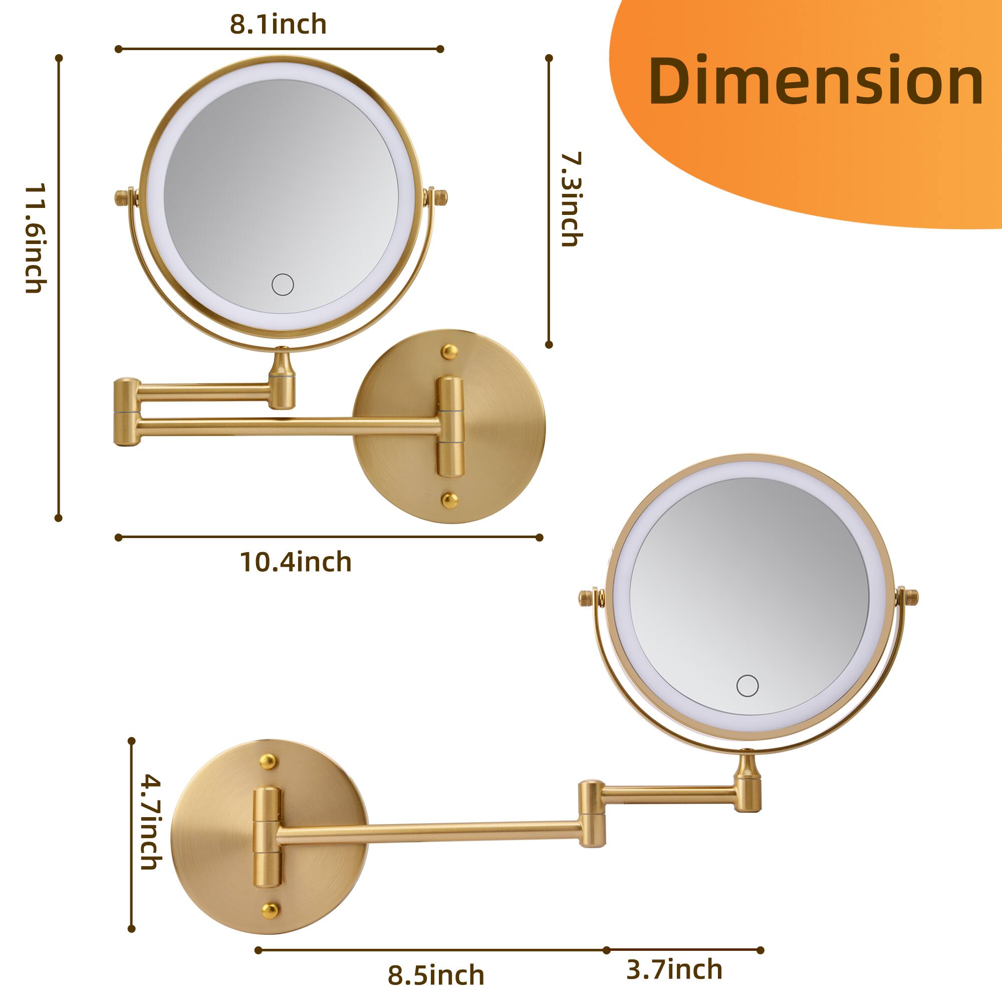 11.6 inch, 8.1 inch, 7.3 inch, 10.4 inch, 4.7 inch, 8.5 inch, 3.7 inch