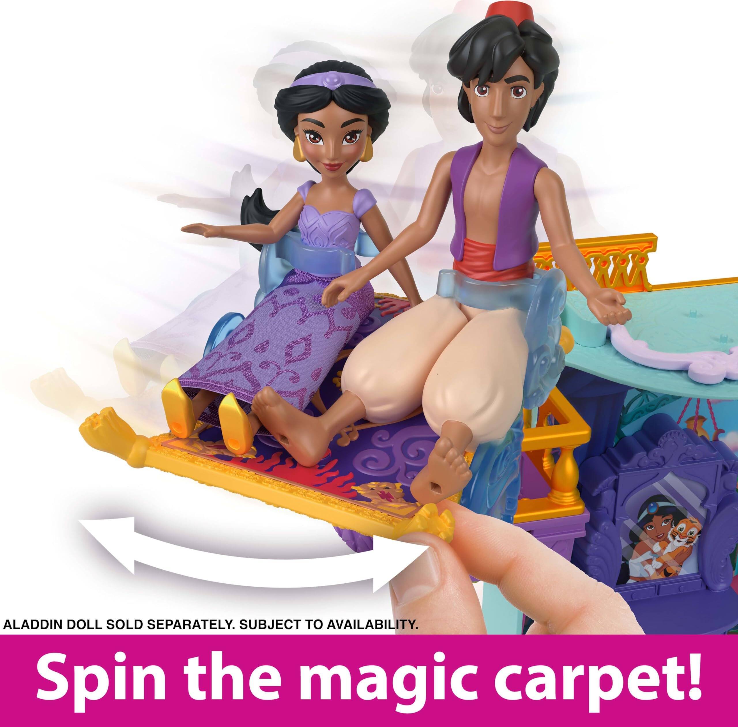 ALADDIN DOLL SOLD SEPARATELY. SUBJECT TO AVAILABILITY.  
Spin the magic carpet!