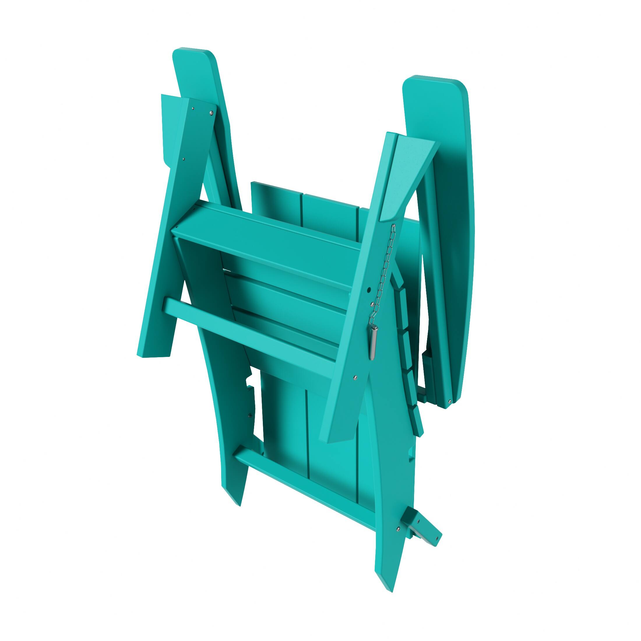 Alt View 4. WestinTrends - WestinTrends Ashore Outdoor HDPE Modern Folding Adirondack Chair - Turquoise.