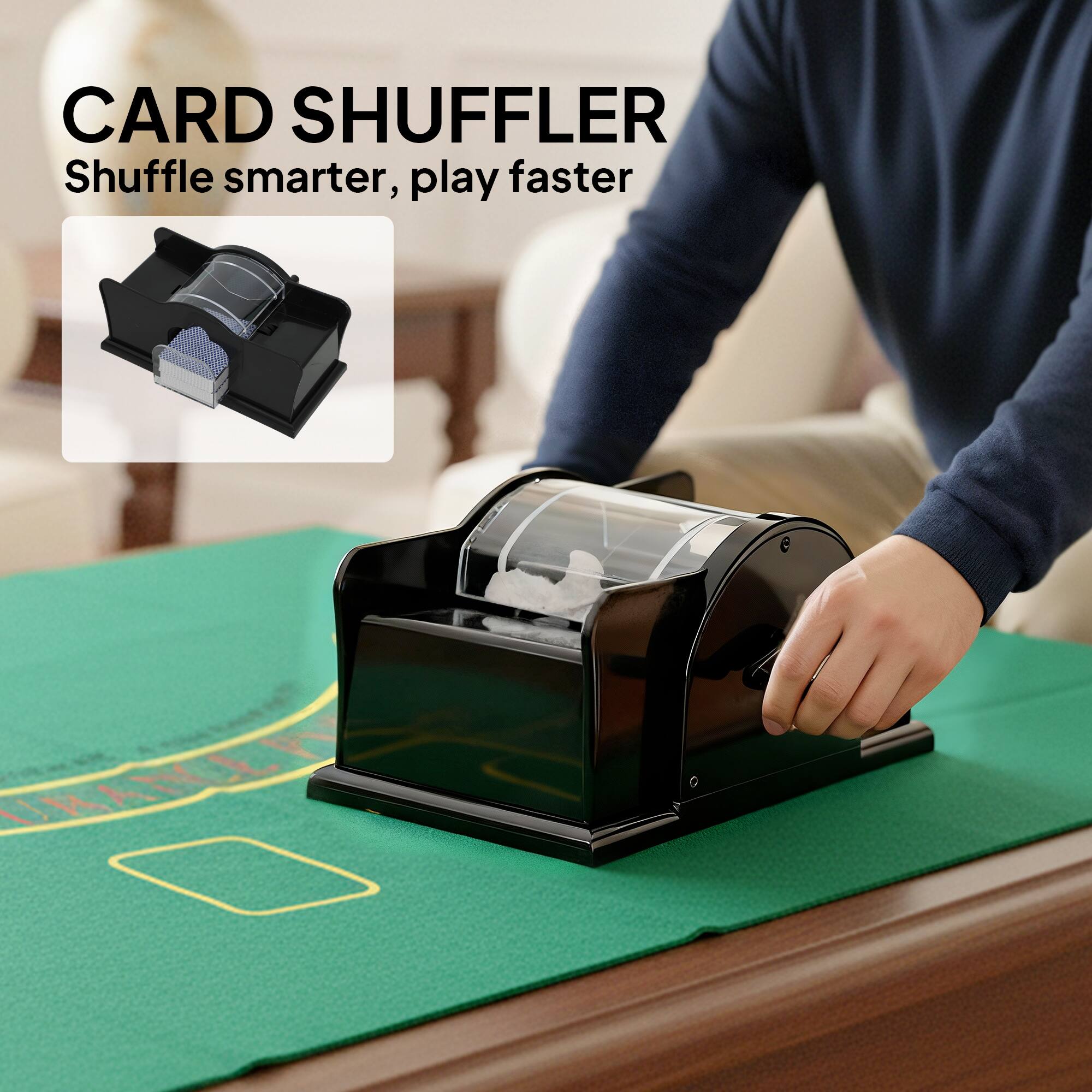 CARD SHUFFLER  
Shuffle smarter, play faster