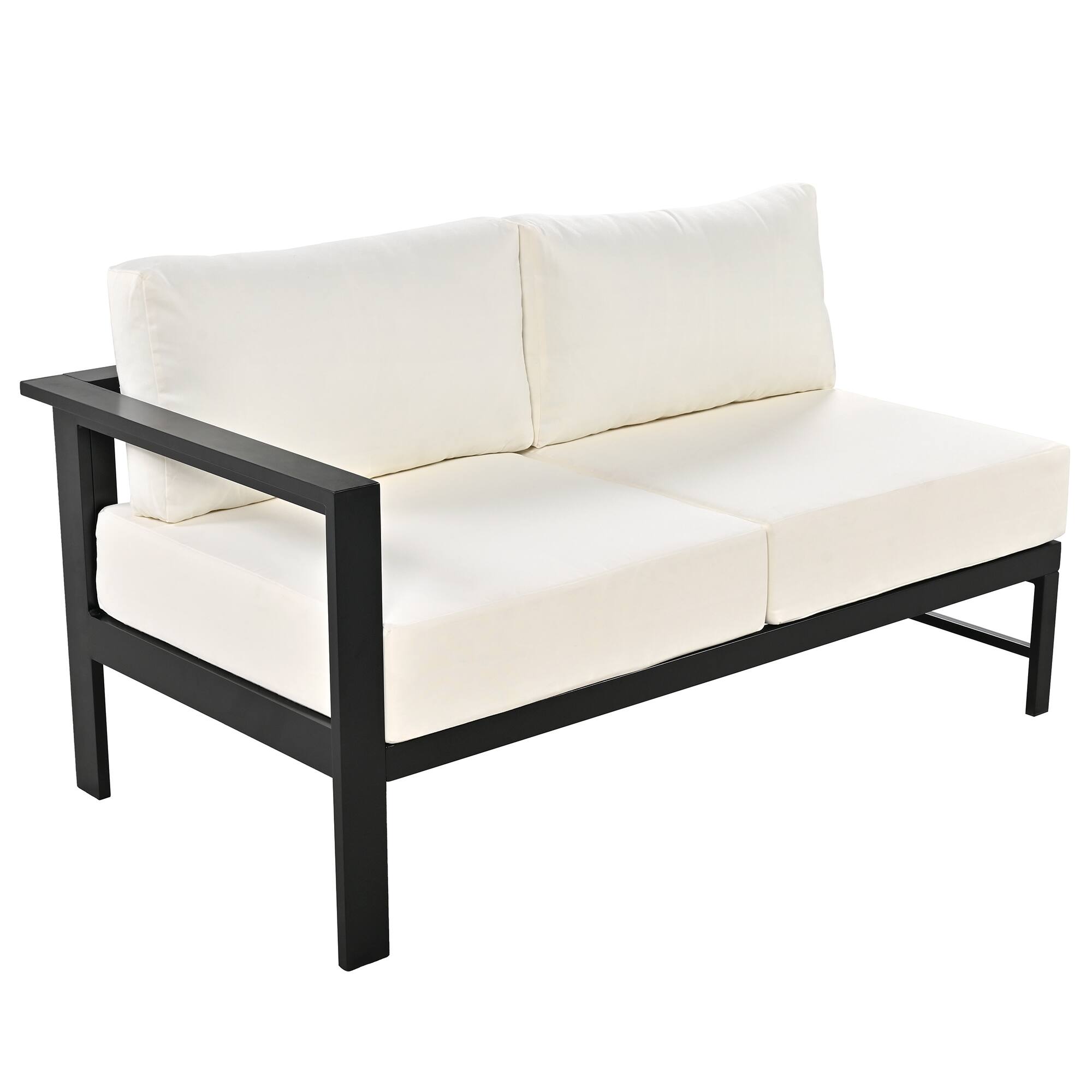 Alt View 7. Siljoy - U-shaped multi-person outdoor sofa set, suitable for gardens, backyards, and balconies - White.