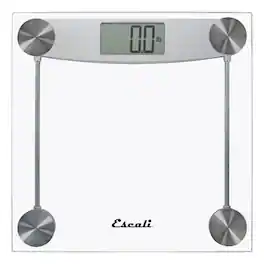 Escali - Glass & Chrome Bathroom Scale - Clear