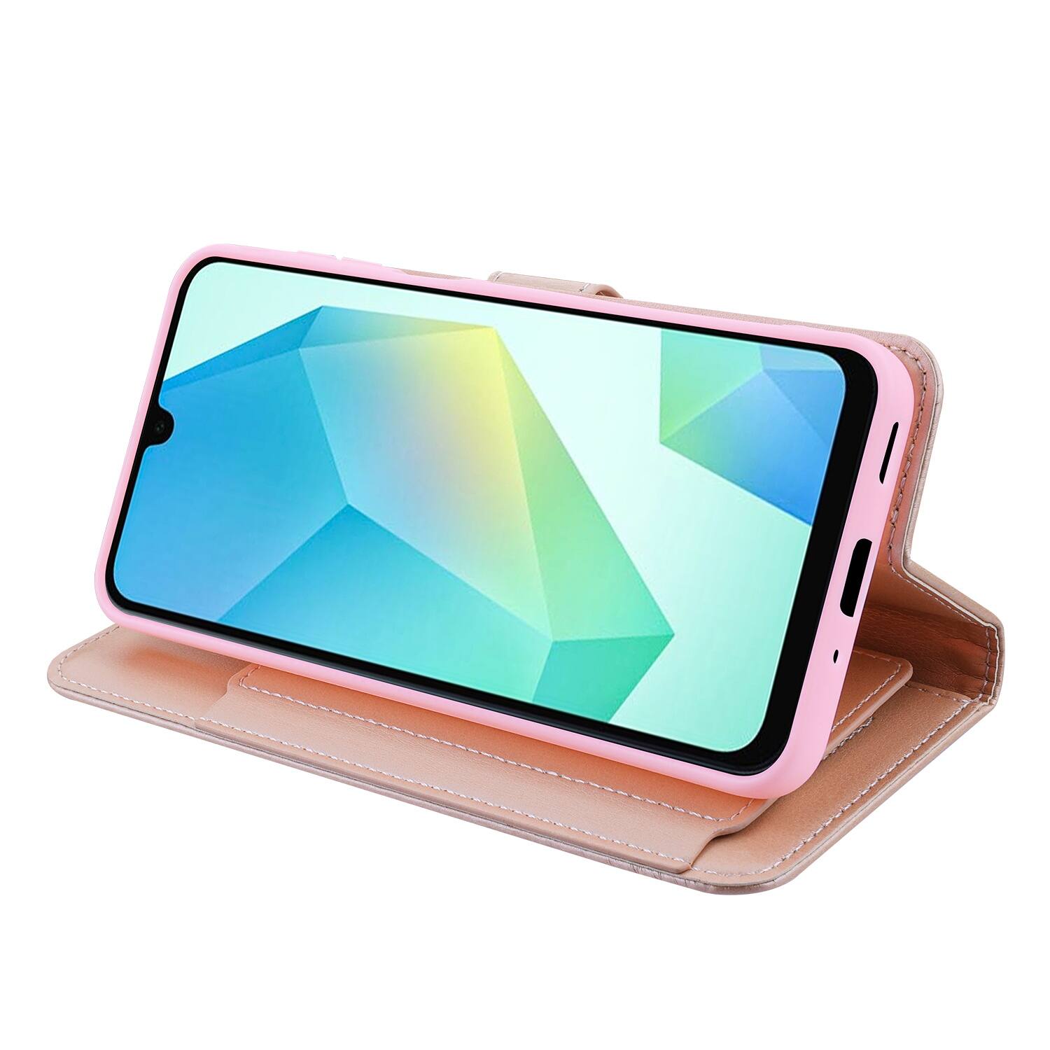 Alt View 1. BASELINE - baseline Wallet Folio Case for Samsung Galaxy A17 5G / Galaxy A16 5G - Rose Gold - Rose.