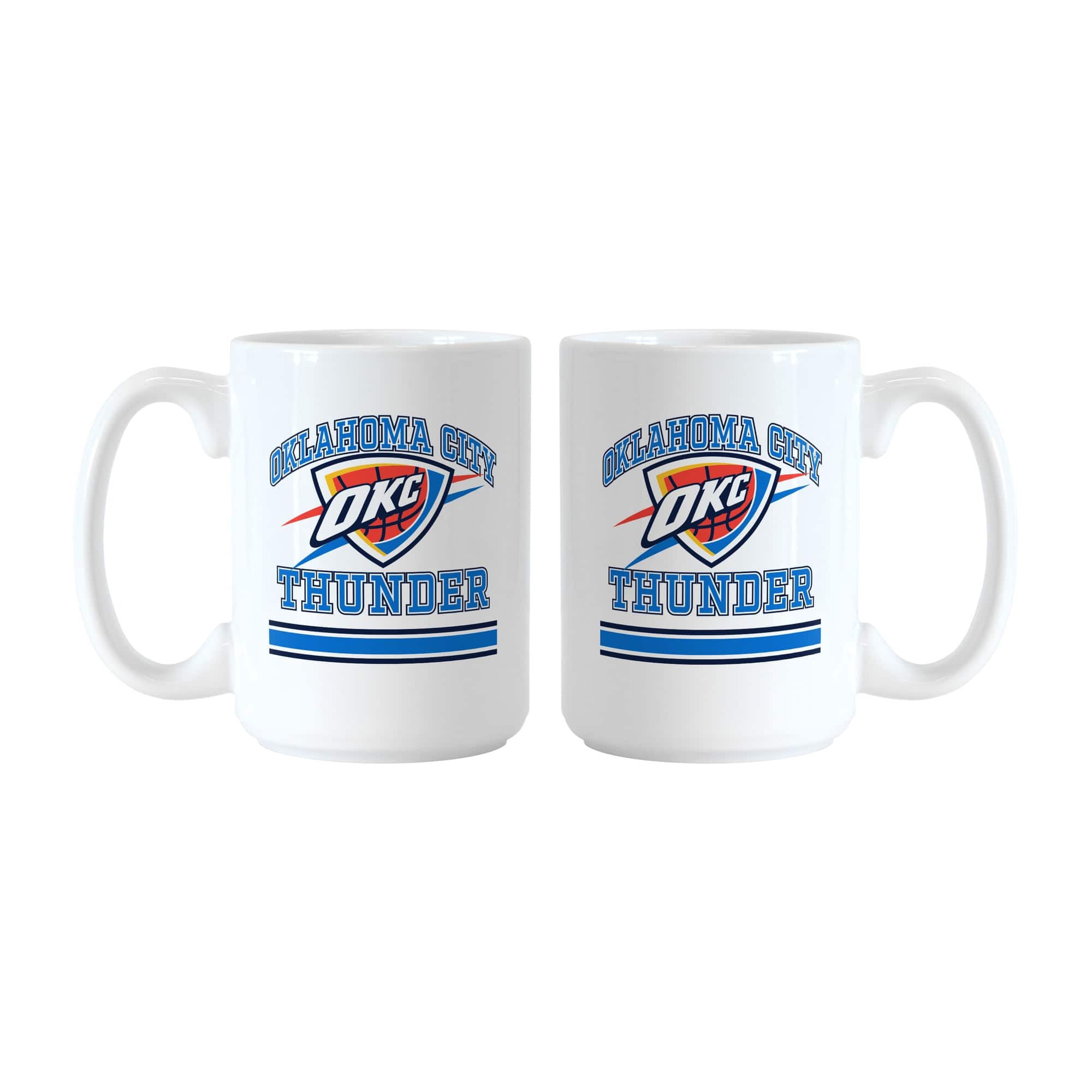 Logo Brands - Oklahoma City Thunder 15oz. Current & Throwback Mug Set - Multicolor