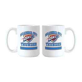 Logo Brands - Oklahoma City Thunder 15oz. Current & Throwback Mug Set - Multicolor