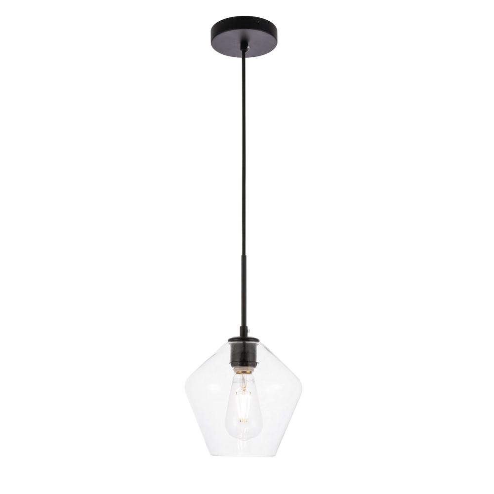 Alt View 9. Living District - Gene 1 light Black and Clear glass pendant - Black And Clear Glass.