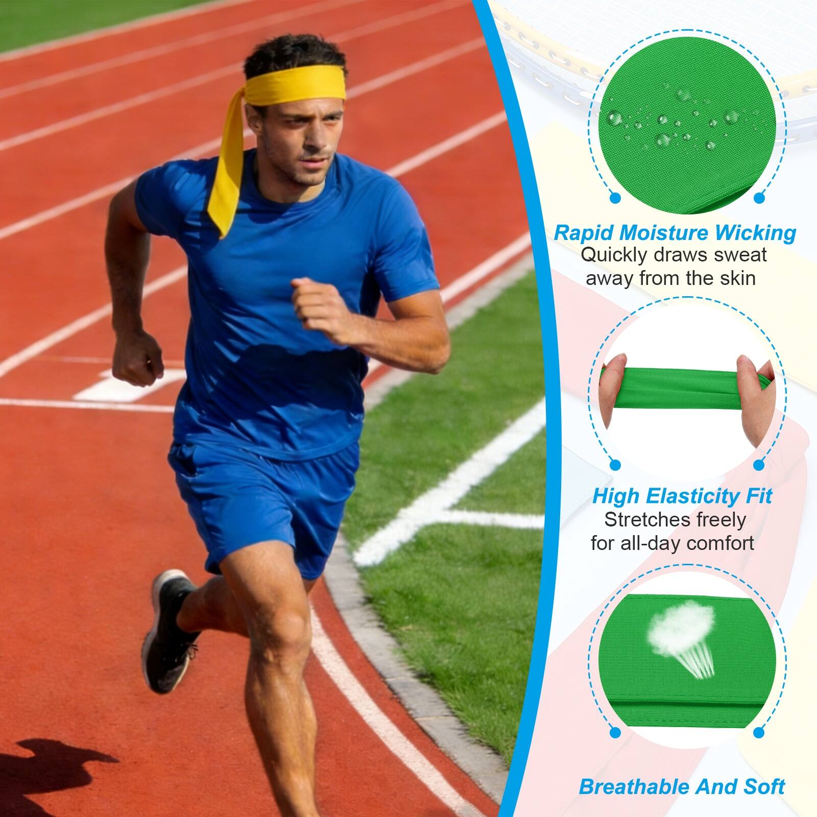 Rapid Moisture Wicking: Quickly draws sweat away from the skin  
High Elasticity Fit: Stretches freely for all-day comfort  
Breathable And Soft