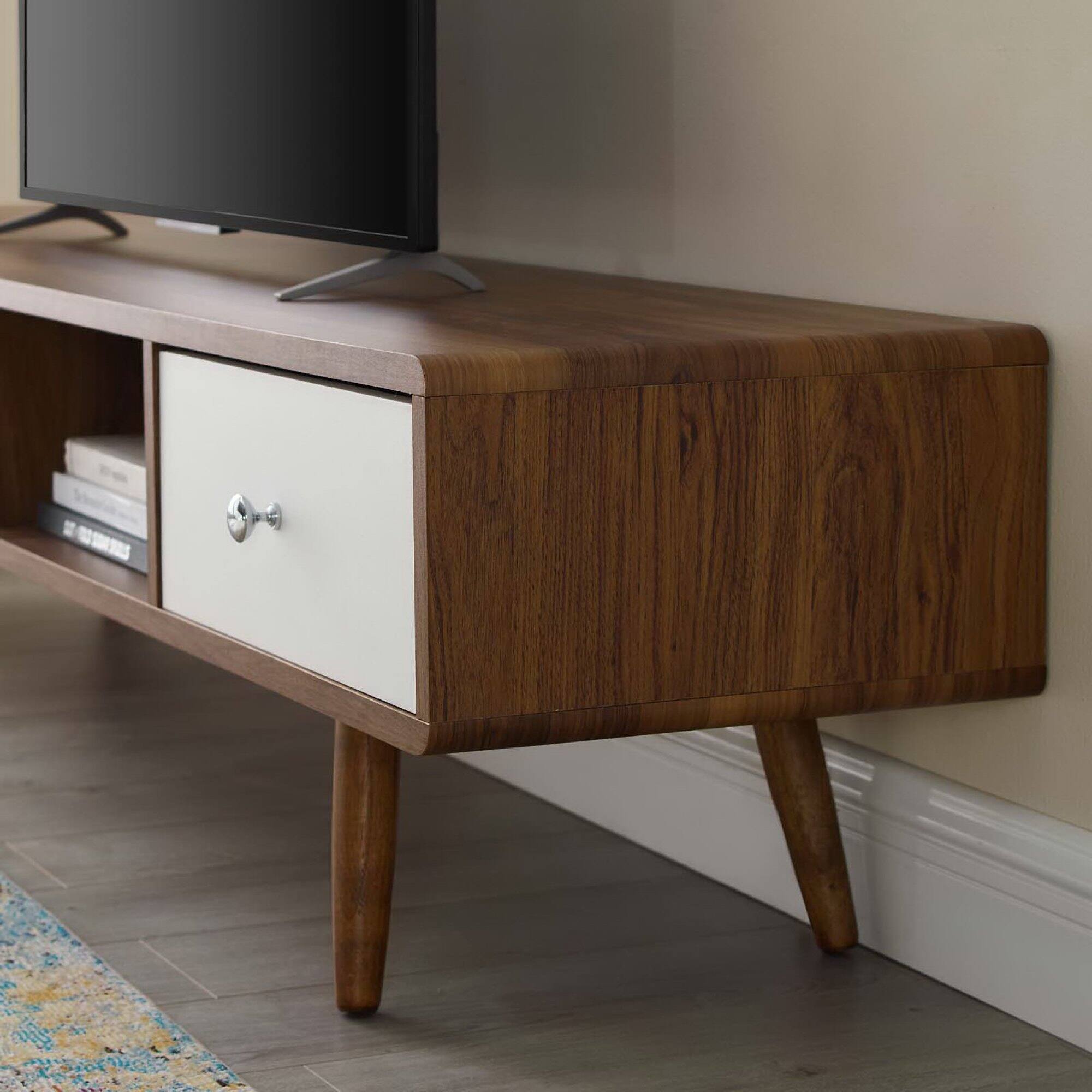 Left. Modway - Transmit 70" Media Console Wood TV Stand by Modway - Walnut White.