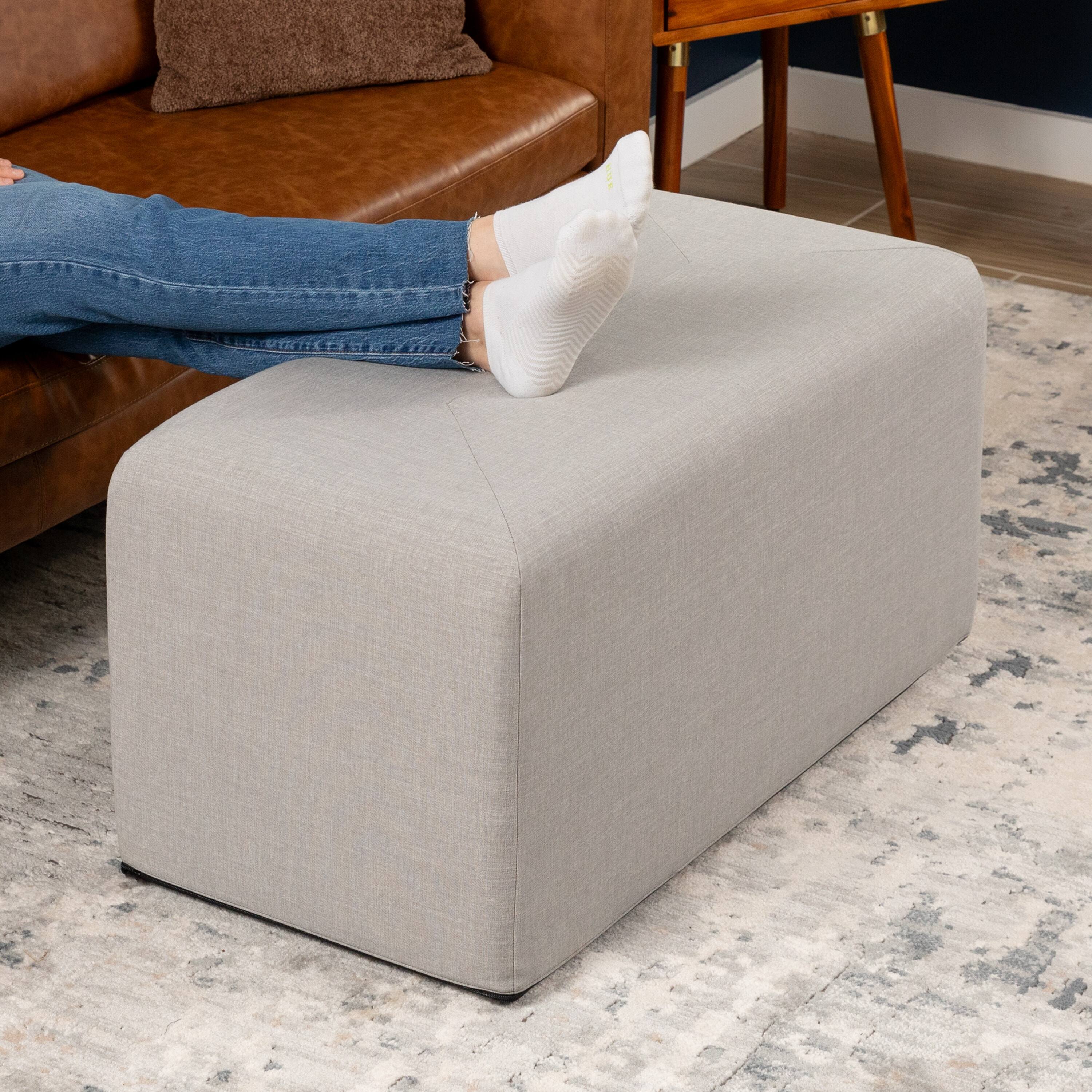 Angle. Jaxx - Jaxx Monroe Large Rectangular Foam Ottoman / Coffee Table, (36 x 18), Shark Grey - Shark Grey.
