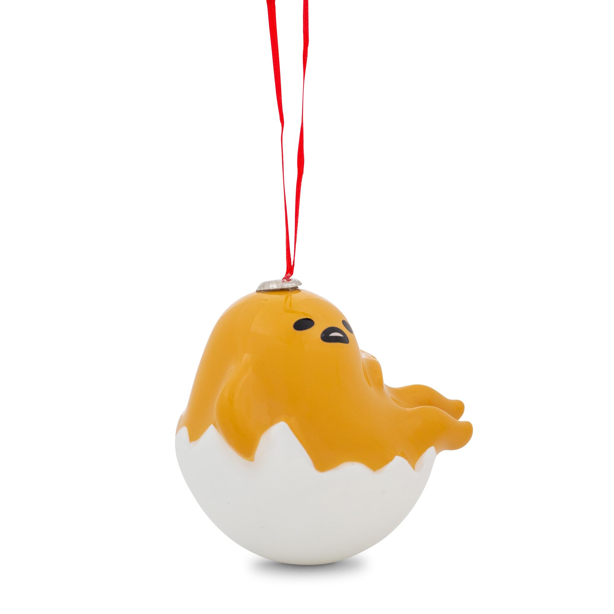 Alt View 1. Surreal Entertainment - Sanrio Gudetama 4-Inch Shatterproof Decoupage Ornament - Yellow.