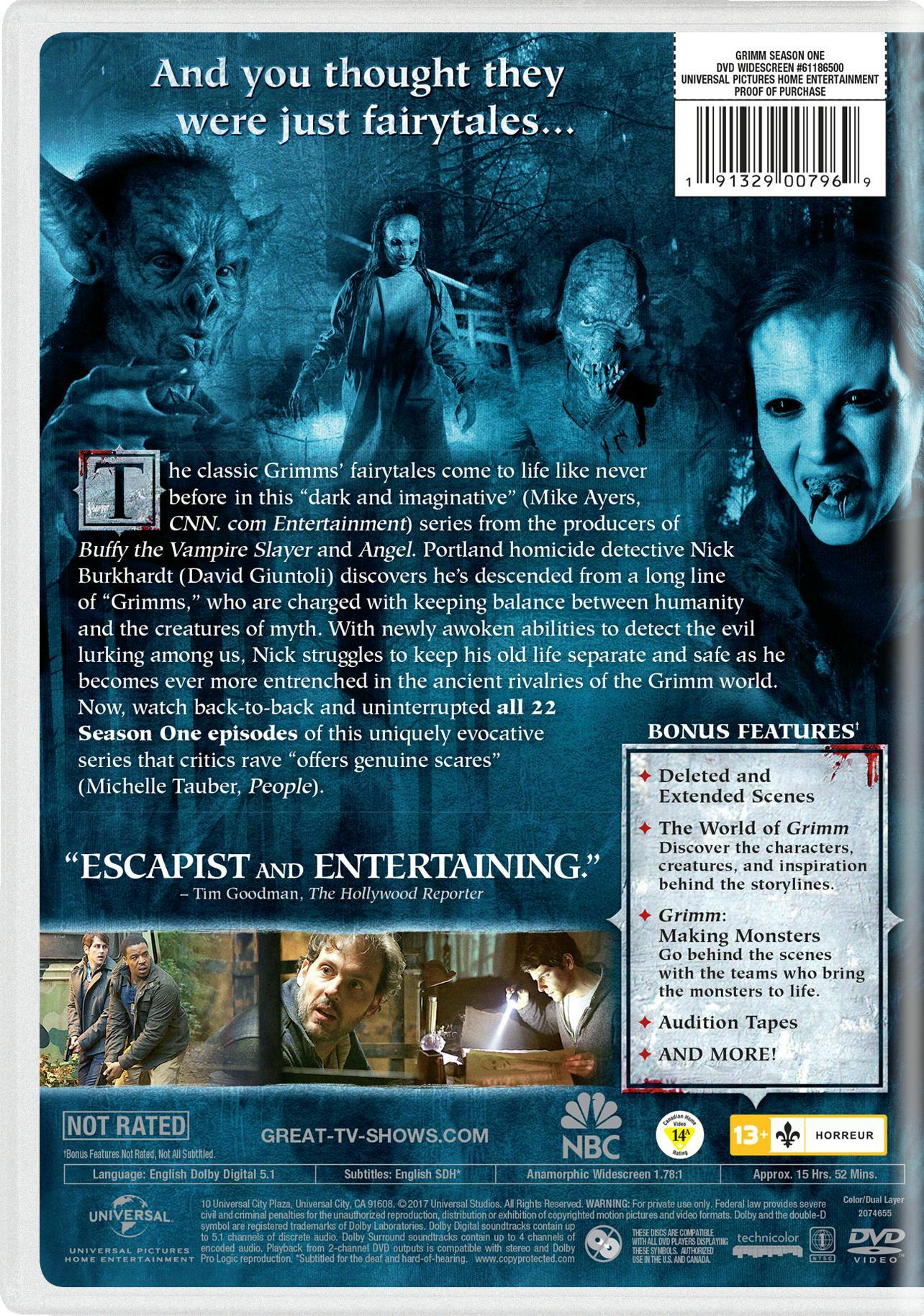 Angle. Grimm: Season 1 (5 Disc) (DVD New Box Art) [DVD].